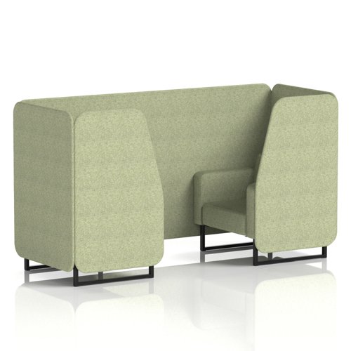 Brixworth 2 Seater Booth With Black Legs In Rivet Fabric - Burnish Panels And Sofa