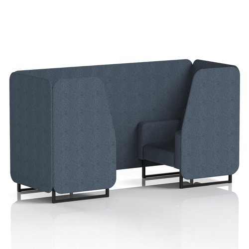 Brixworth 2 Seater Booth With Black Legs In Rivet Fabric - Crucible Panels And Sofa