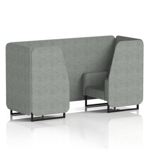 Brixworth 2 Seater Booth With Black Legs In Rivet Fabric - Prime Panels And Sofa