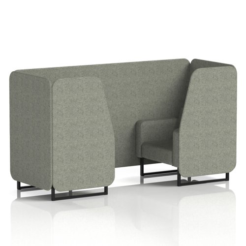 Brixworth 2 Seater Booth With Black Legs In Rivet Fabric - Vitreous Panels And Sofa