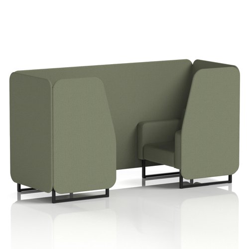 Brixworth 2 Seater Booth With Black Legs In Main Line Flax Fabric - Monument Panels And Sofa