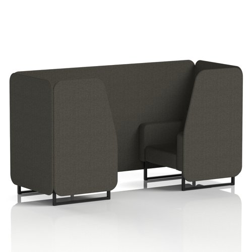 Brixworth 2 Seater Booth With Black Legs In Main Line Flax Fabric - Temple Panels And Sofa