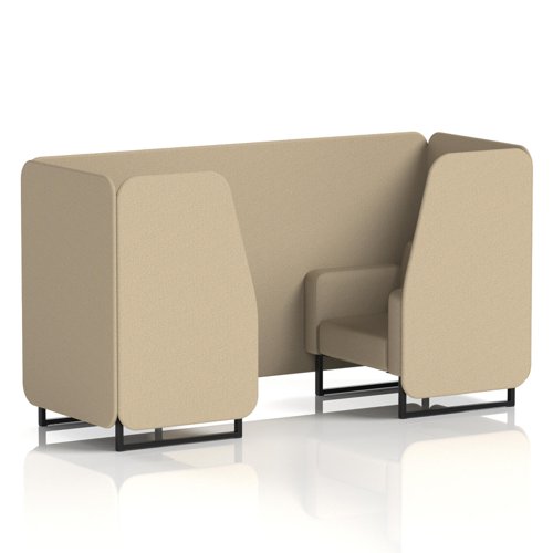 Brixworth 2 Seater Booth With Black Legs In Main Line Flax Fabric - Upminster Panels And Sofa