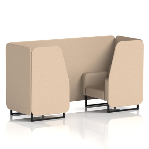 Brixworth 2 Seater Booth With Black Legs In Synergy Fabric - Affix Panels And Sofa