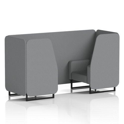 Brixworth 2 Seater Booth With Black Legs In Synergy Fabric - Partner Panels And Sofa