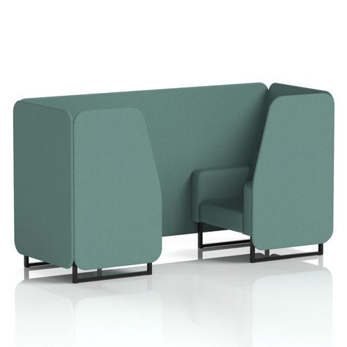 Brixworth 2 Seater Booth With Black Legs In Sumi Fabric - Handa Panels And Sofa