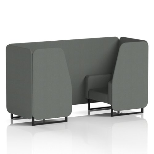 Brixworth 2 Seater Booth With Black Legs In Sumi Fabric - Kobe Panels And Sofa