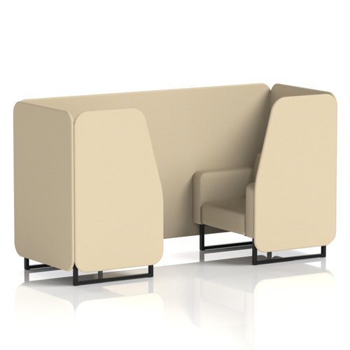 Brixworth 2 Seater Booth With Black Legs In Sumi Fabric - Zen Panels And Sofa