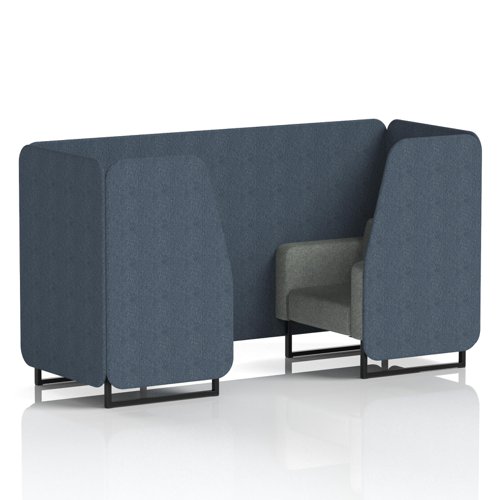 Brixworth 2 Seater Booth With Black Legs In Rivet Fabric - Crucible Panels And Prime Sofa