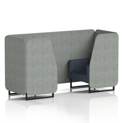 Brixworth 2 Seater Booth With Black Legs In Rivet Fabric - Prime Panels And Crucible Sofa