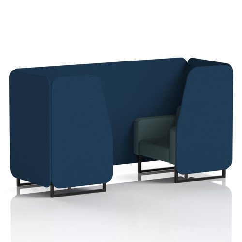 Brixworth 2 Seater Booth With Black Legs In X2 Fabric - Calculus Panels And Polygon Sofa