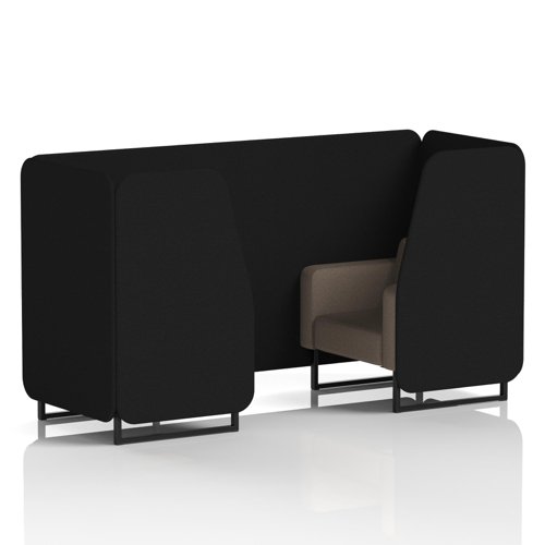 Brixworth 2 Seater Booth With Black Legs In X2 Fabric - Diameter Panels And Theory Sofa