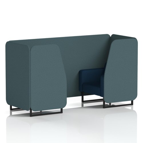 Brixworth 2 Seater Booth With Black Legs In X2 Fabric - Polygon Panels And Calculus Sofa