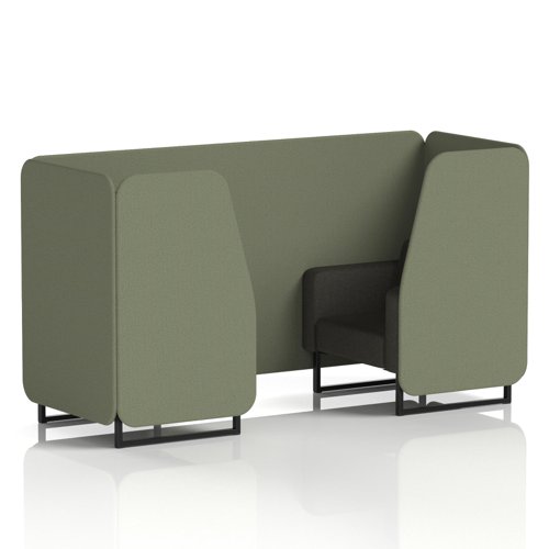 Brixworth 2 Seater Booth With Black Legs In Main Line Flax Fabric - Monument Panels And Temple Sofa