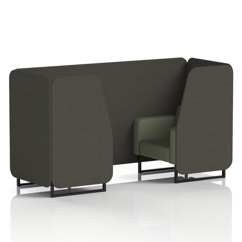 Brixworth 2 Seater Booth With Black Legs In Main Line Flax Fabric - Temple Panels And Monument Sofa