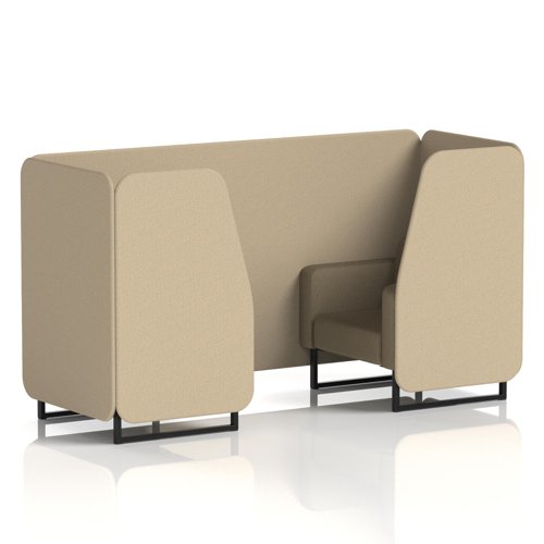 Brixworth 2 Seater Booth With Black Legs In Main Line Flax Fabric - Upminster Panels And Bank Sofa