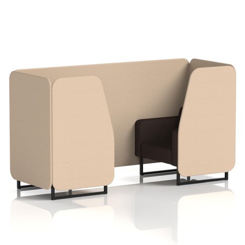 Brixworth 2 Seater Booth With Black Legs In Synergy Fabric - Affix Panels And Wed Sofa