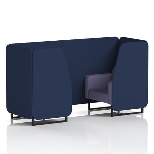 Brixworth 2 Seater Booth With Black Legs In Synergy Fabric - Alike Panels And Order Sofa