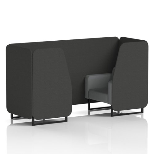 Brixworth 2 Seater Booth With Black Legs In Synergy Fabric - Mix Panels And Partner Sofa