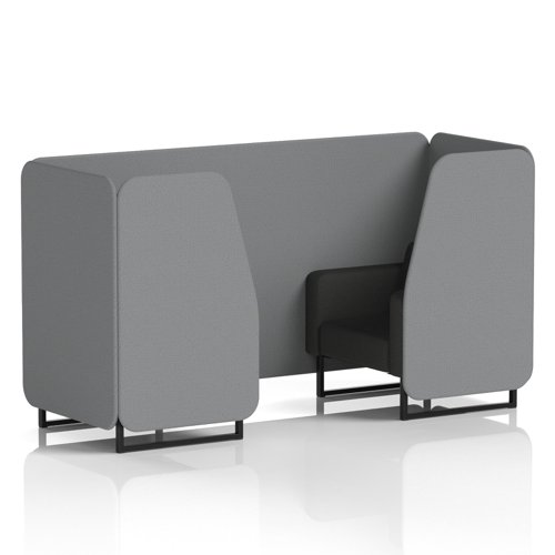 Brixworth 2 Seater Booth With Black Legs In Synergy Fabric - Partner Panels And Mix Sofa