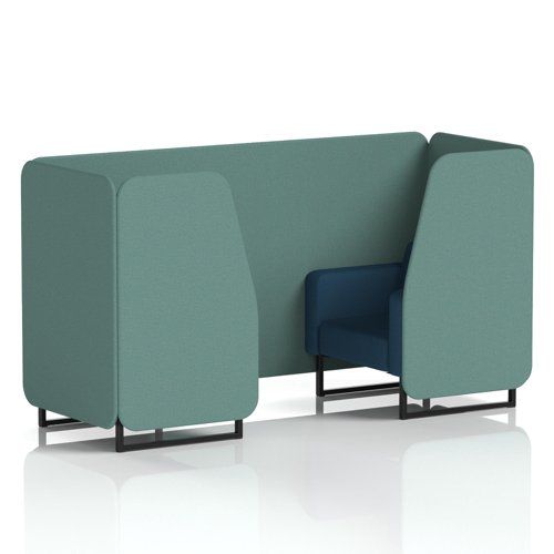 Brixworth 2 Seater Booth With Black Legs In Sumi Fabric - Handa Panels And Uto Sofa