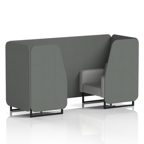 Brixworth 2 Seater Booth With Black Legs In Sumi Fabric - Kobe Panels And Tokyo Sofa