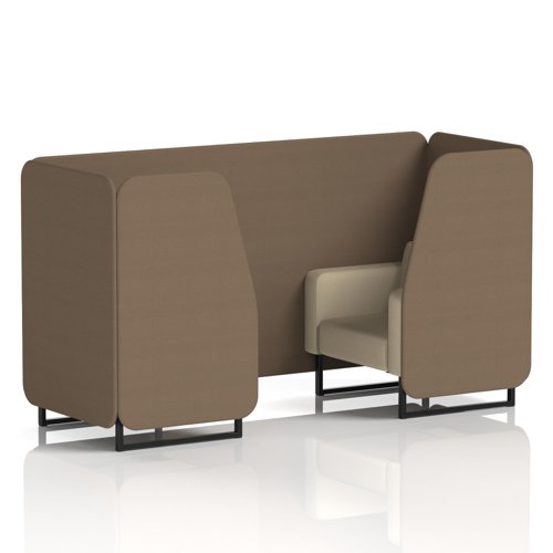 Brixworth 2 Seater Booth With Black Legs In Sumi Fabric - Osaka Panels And Zen Sofa