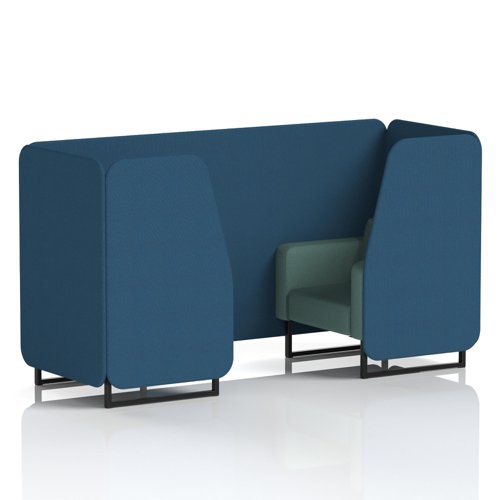 Brixworth 2 Seater Booth With Black Legs In Sumi Fabric - Uto Panels And Handa Sofa