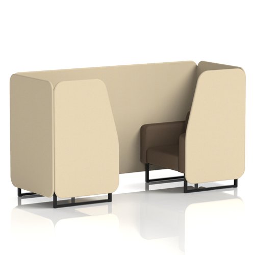 Brixworth 2 Seater Booth With Black Legs In Sumi Fabric - Zen Panels And Osaka Sofa