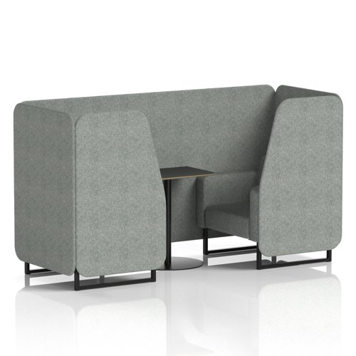 Brixworth 2 Seater Booth With Black Legs And Black Table With Black Leg In Rivet Fabric - Prime Panels And Sofa