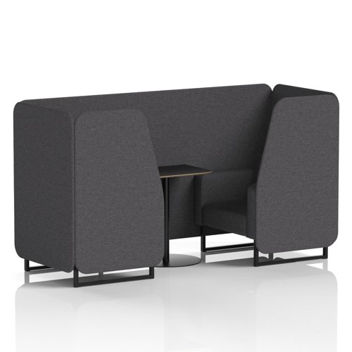 Brixworth 2 Seater Booth With Black Legs And Black Table With Black Leg In X2 Fabric - Arithmetic Panels And Sofa