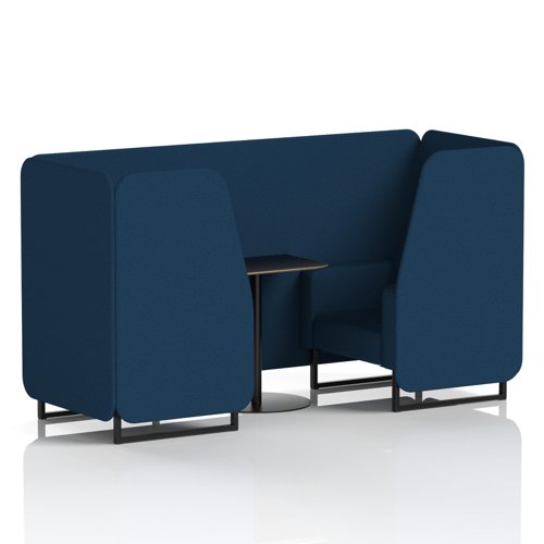 Brixworth 2 Seater Booth With Black Legs And Black Table With Black Leg In X2 Fabric - Calculus Panels And Sofa