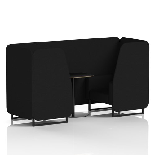 Brixworth 2 Seater Booth With Black Legs And Black Table With Black Leg In X2 Fabric - Diameter Panels And Sofa