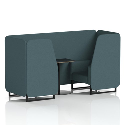 Brixworth 2 Seater Booth With Black Legs And Black Table With Black Leg In X2 Fabric - Polygon Panels And Sofa