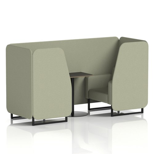 Brixworth 2 Seater Booth With Black Legs And Black Table With Black Leg In Main Line Flax Fabric - Newbury Panels And Sofa