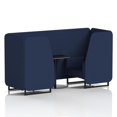 Brixworth 2 Seater Booth With Black Legs And Black Table With Black Leg In Synergy Fabric - Alike Panels And Sofa