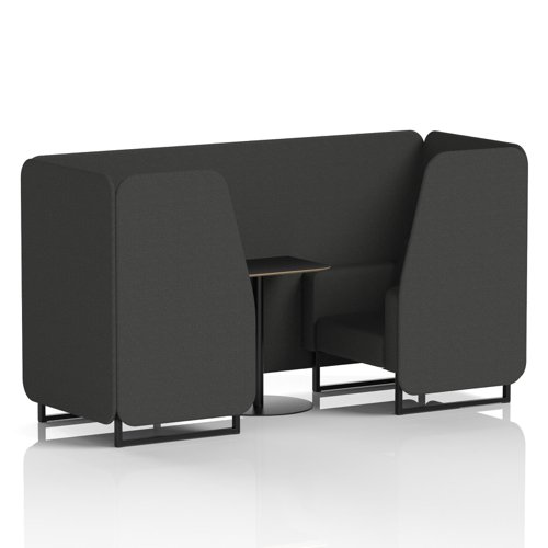 Brixworth 2 Seater Booth With Black Legs And Black Table With Black Leg In Synergy Fabric - Mix Panels And Sofa