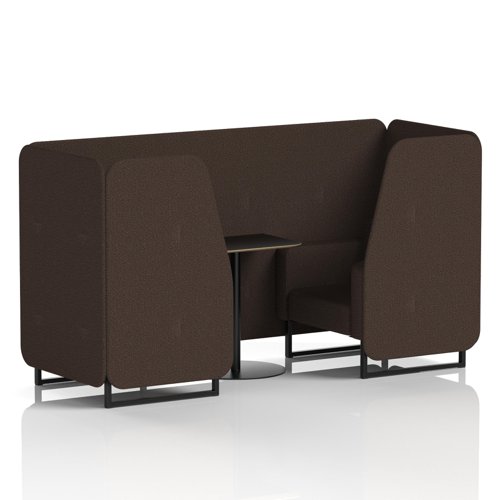 Brixworth 2 Seater Booth With Black Legs And Black Table With Black Leg In Synergy Fabric - Wed Panels And Sofa