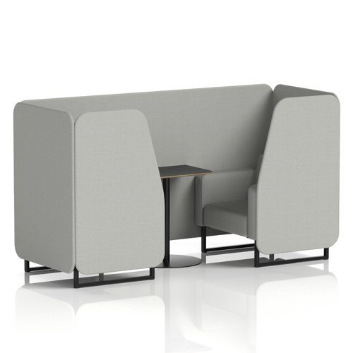 Brixworth 2 Seater Booth With Black Legs And Black Table With Black Leg In Sumi Fabric - Tokyo Panels And Sofa