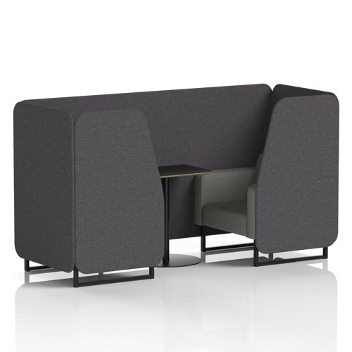 Brixworth 2 Seater Booth With Black Legs And Black Table With Black Leg In X2 Fabric - Arithmetic Panels And Number Sofa