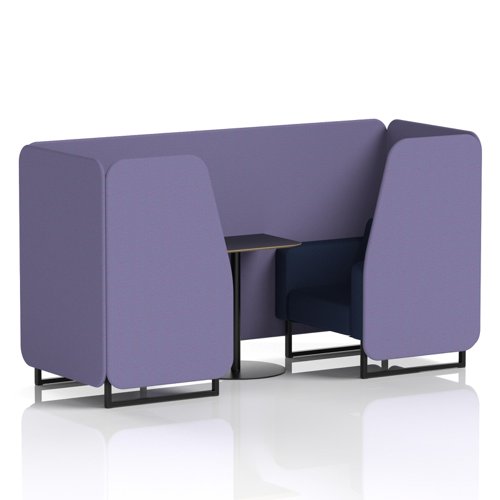 Brixworth 2 Seater Booth With Black Legs And Black Table With Black Leg In Synergy Fabric - Order Panels And Alike Sofa