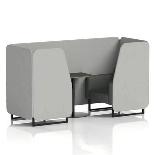 Brixworth 2 Seater Booth With Black Legs And Black Table With Black Leg In Sumi Fabric - Tokyo Panels And Kobe Sofa