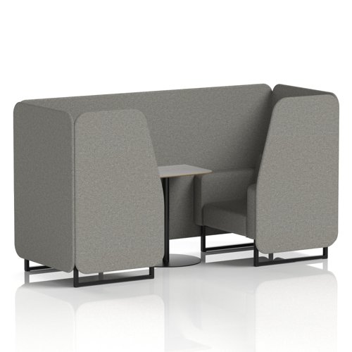 Brixworth 2 Seater Booth With Black Legs And Grey Table With Black Leg In X2 Fabric - Number Panels And Sofa