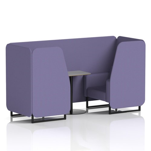 Brixworth 2 Seater Booth With Black Legs And Grey Table With Black Leg In Synergy Fabric - Order Panels And Sofa