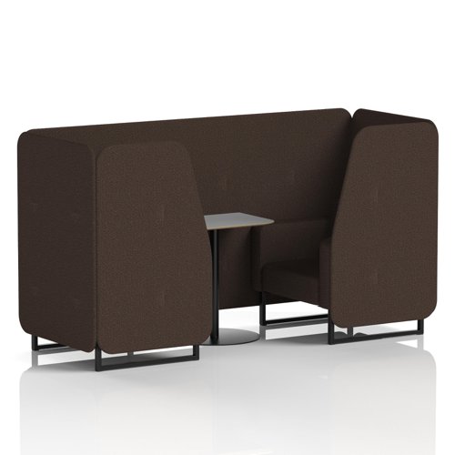 Brixworth 2 Seater Booth With Black Legs And Grey Table With Black Leg In Synergy Fabric - Wed Panels And Sofa