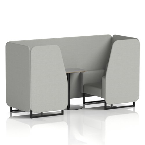 Brixworth 2 Seater Booth With Black Legs And Grey Table With Black Leg In Sumi Fabric - Tokyo Panels And Sofa