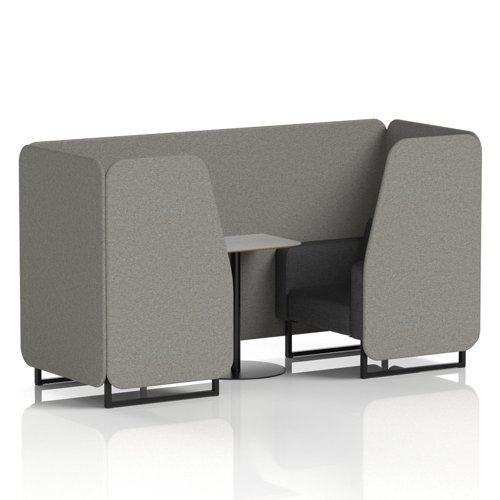 Brixworth 2 Seater Booth With Black Legs And Grey Table With Black Leg In X2 Fabric - Number Panels And Arithmetic Sofa