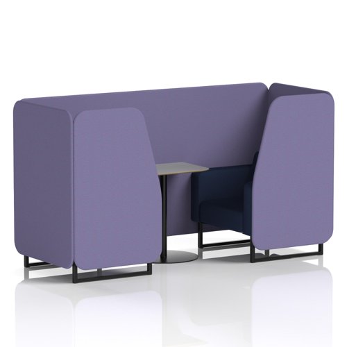 Brixworth 2 Seater Booth With Black Legs And Grey Table With Black Leg In Synergy Fabric - Order Panels And Alike Sofa