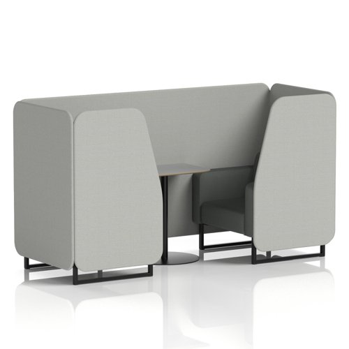 Brixworth 2 Seater Booth With Black Legs And Grey Table With Black Leg In Sumi Fabric - Tokyo Panels And Kobe Sofa