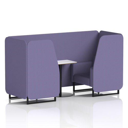 Brixworth 2 Seater Booth With Black Legs And White Table With Black Leg In Synergy Fabric - Order Panels And Sofa